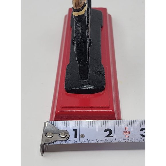 Vintage Cast Iron Nutcracker Soldier Paul Revere Hand Painted On Wood‎ Base - Picture 9 of 11